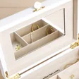 Lid with Mirror of Personalised Flowers White Embroidered Jewellery Box 