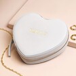 Personalised Heart Travel Jewellery Case in Grey