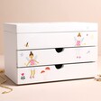 Front of Personalised Fairy Keepsake White Wooden Jewellery Box