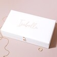 Personalised Large Jewellery Box in white against beige background