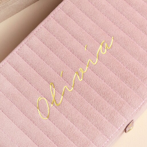 Personalised Large Quilted Velvet Jewellery Box