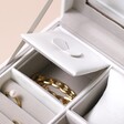 White Two Tier Jewellery Box showing inside of case