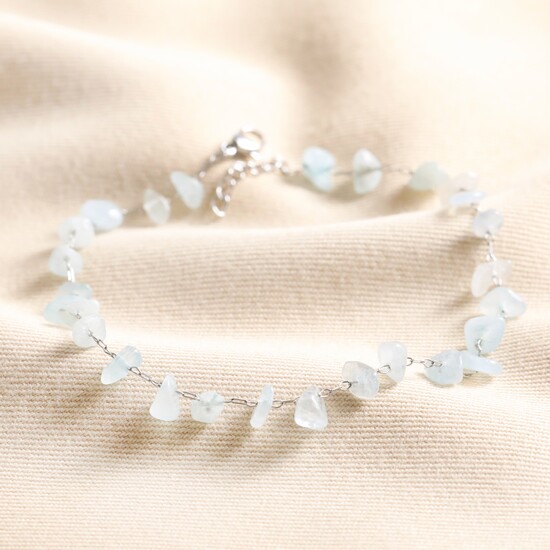 Stainless Steel Blue Stone Chip Anklet