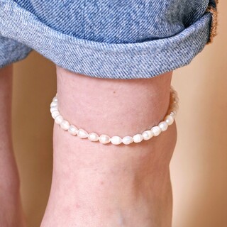 Freshwater Pearl Anklet in Gold
