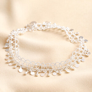 Vintage Effect Chain Anklet in Silver