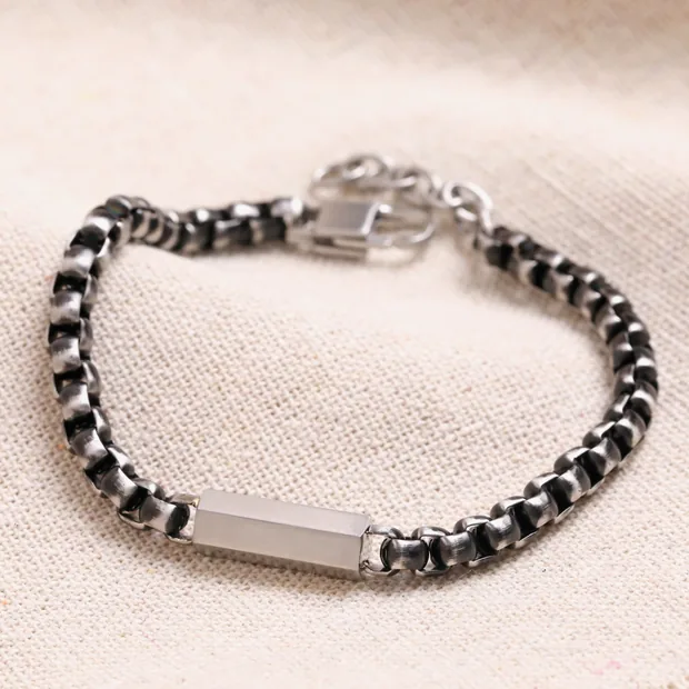 Men's Black Stainless Steel Box Chain Bracelet Men's Black Stainless Steel Box Chain Bracelet
