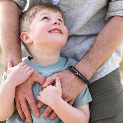 Lisa Angel Men's Personalised Brown Leather Stainless Steel Infinity Bracelet for Husband
