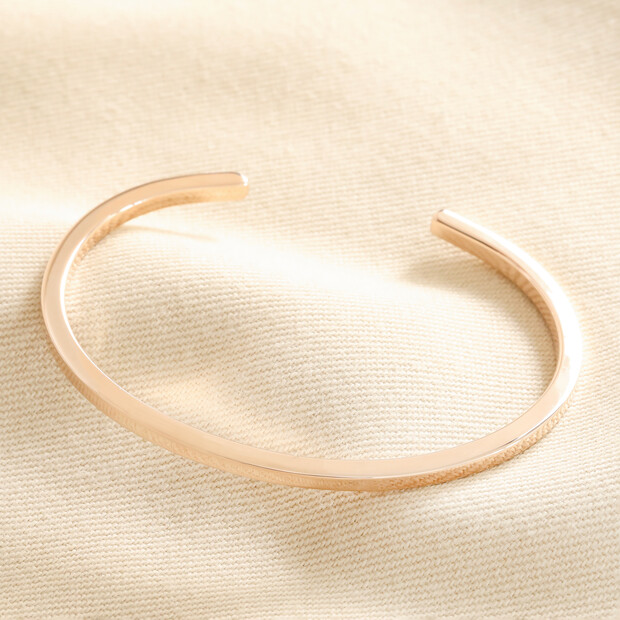 Polished Rose Gold Bar Bangle
