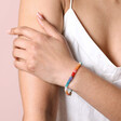 Rainbow Rondelle Stone Beaded Bracelet on model with hand on arm