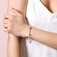 Semi-Precious Healing Stones Charm Bracelet in Silver on models arm