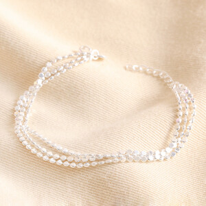 Triple Layered Dotted Chain Bracelet in Silver