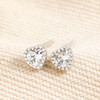 Lisa Angel Sterling Silver Diamante Crystal Heart Stud Earrings