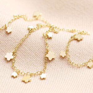 Dainty Flower Charm Necklace in Gold