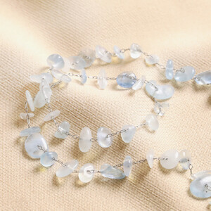 Light Blue Natural Shell Chips Necklace