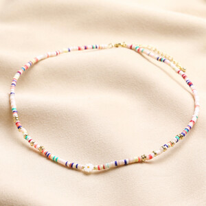 Miyuki Bead With Multi Layer Beads And Daisy Focal Bead Necklace
