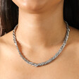 Stainless Steel Chunky Snakechain Necklace on Model