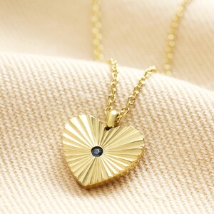 Gold Stainless Steel Crystal Antiqued Heart Pendant Necklace