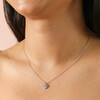 Stainless Steel Tiny Antiqued Heart Pendant Necklace on Model