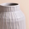 Close up of opening on Medium Grey Ceramic Matte Textured Vase