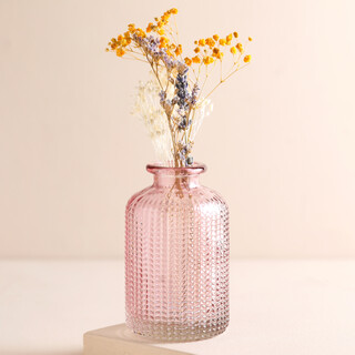 Lavender Dimpled Glass Mini Bottle Vase