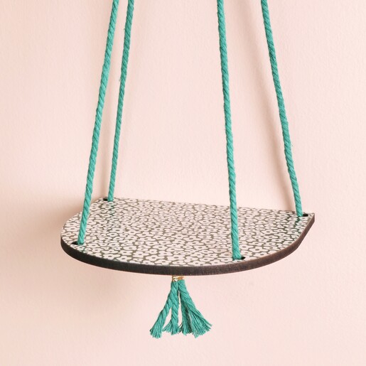 Close Up of Studio Wald Plant Shelf Small Forget Me Not Green Shelf