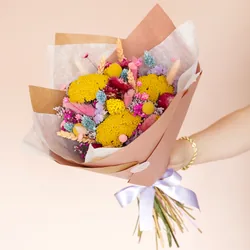 Luxury Rainbow Brights Dried Flower Bouquet