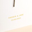 Close up of personalisation on Personalised Single Stem White Greetings Card