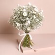 Dorothy Dried Flower Bridal Wedding Bouquet unwrapped standing on top of neutral coloured backdrop