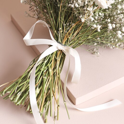 Close Up of Ribbon Close up of ribbon on Dorothy Dried Flower Bridal Wedding Bouquet