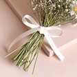 Close up of ribbon on Dorothy Dried Flower Bridesmaid Wedding Posy