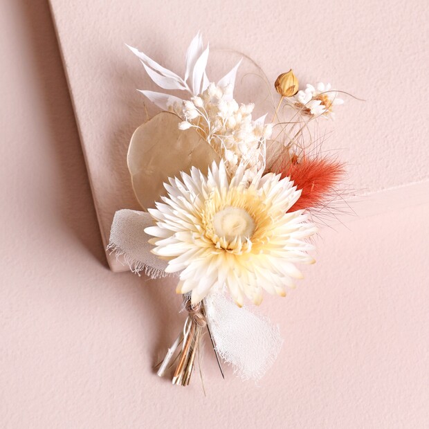 Nancy Dried Flower Wedding Buttonhole