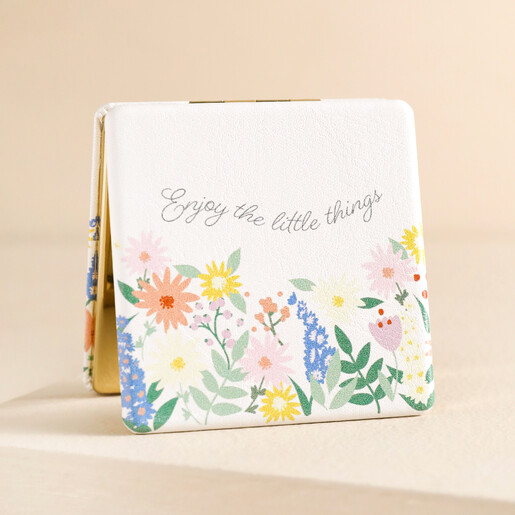 Enjoy the Little Things Compact Mirror Enjoy the Little Things Compact Mirror on Pink Surface