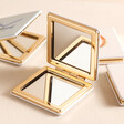 Floral Initial Compact Mirror open showing mirrors