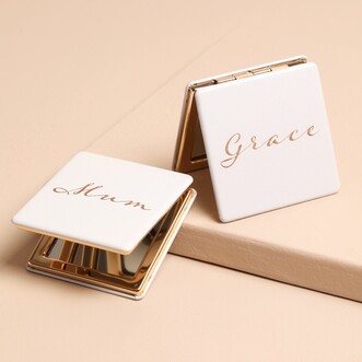 Personalised Script Name Compact Mirror