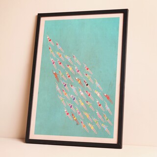 Wall Chart Racing Swimmers A3 Print 