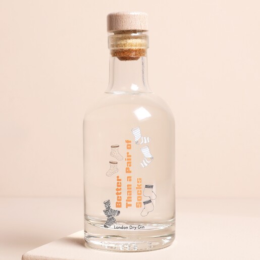 200ml Better Than a Pair of Socks Gin on Pink Surface