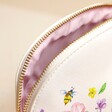 Close Up of Zipper on Small Pink Bee Floral Wash Bag