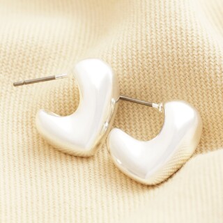 Molten Heart Half Hoop Earrings