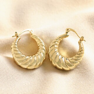 Twisted Rope Creole Hoop Earrings in Gold