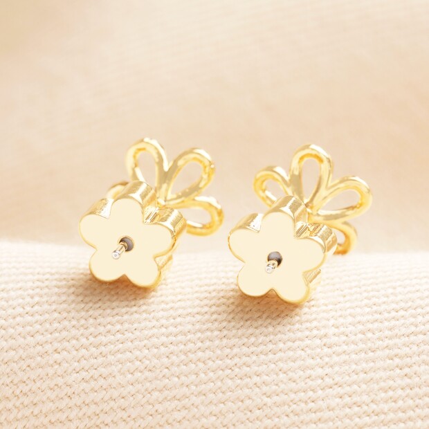 Flower Outline Stud Earrings in Gold Lisa Angel — free download