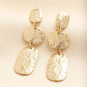 Molten Ovals Drop Earrings in Gold