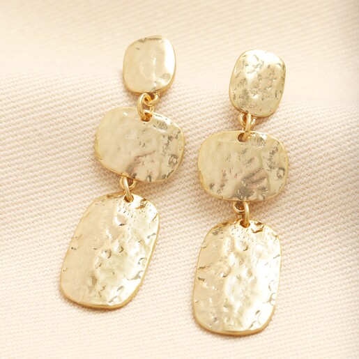 Molten Ovals Drop Earrings in Gold Molten Ovals Drop Earrings in Gold