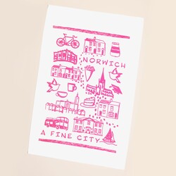 Norwich Sketch Tea Towel