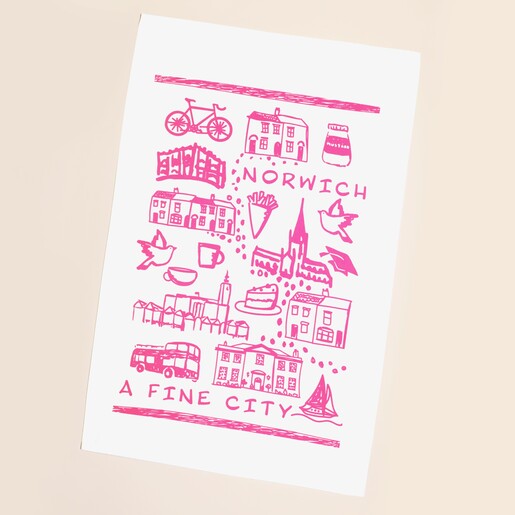Norwich Sketch Tea Towel