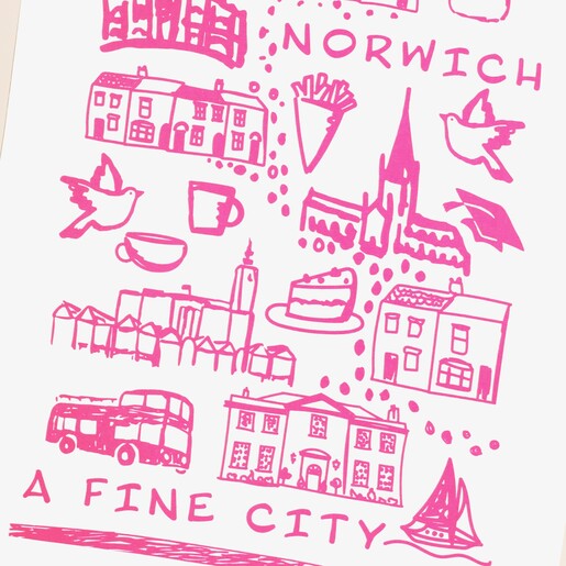 Norwich Sketch Tea Towel