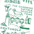 Close Up of Southwold Sketch Tea Towel