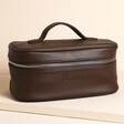 Personalised Initials Voyager Wash Bag in Brown