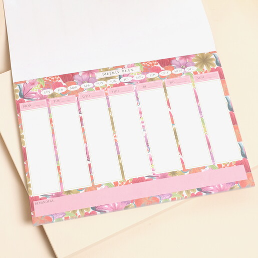 Inside of Bright Floral Desktop Weekly Planner