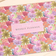 Close up of Bright Floral Desktop Weekly Planner