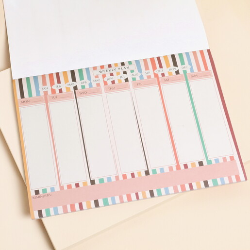 Inside of Rainbow Stripes Colourful Weekly Planner